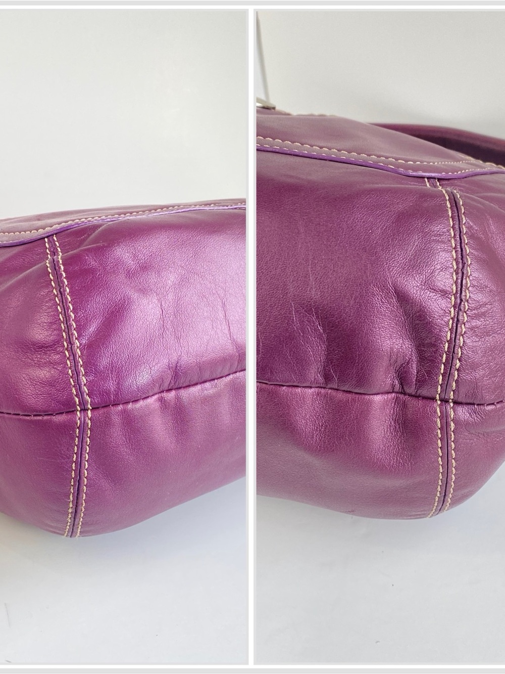 Coach RARE Y2k Tattersal Ergo Hobo Shoulder Bag All Leather - Picture 14 of 14